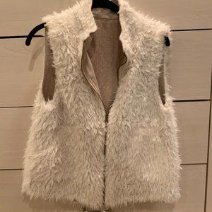 White Faux Fur Vest
